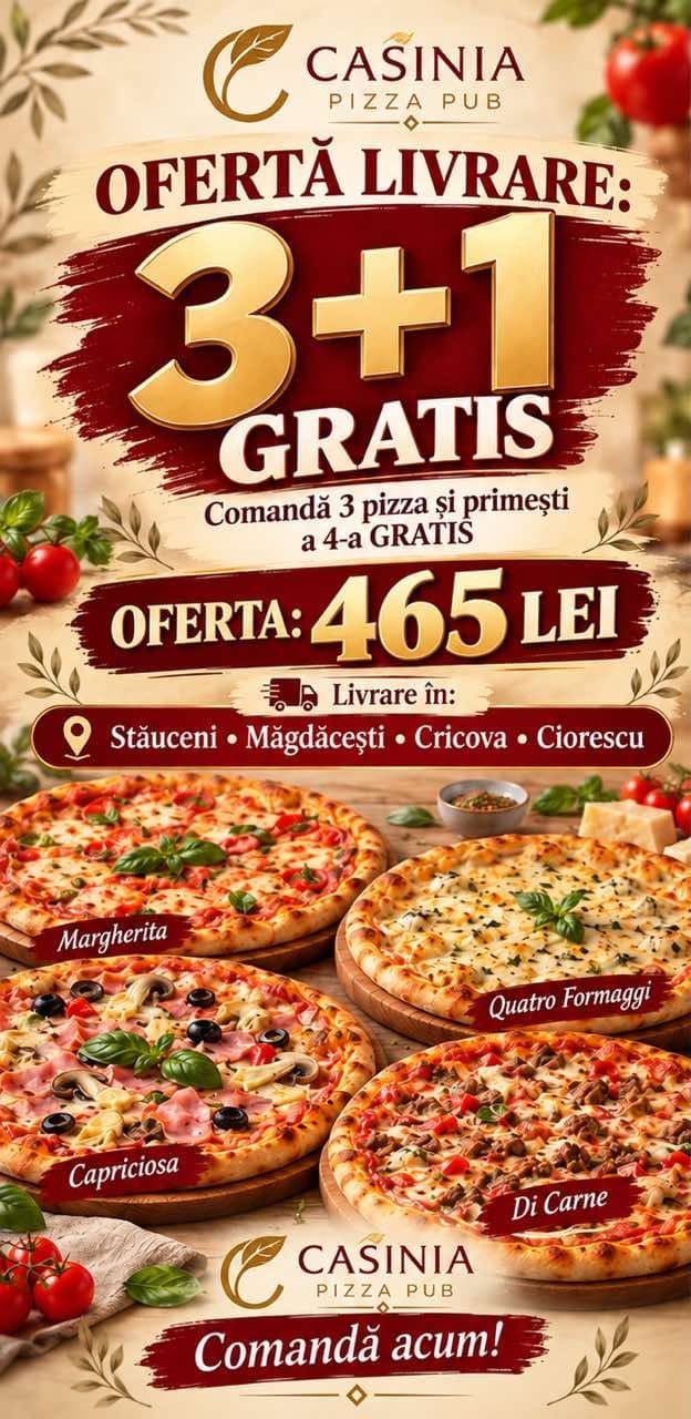 Oferta Pizza 3+1 gratis
